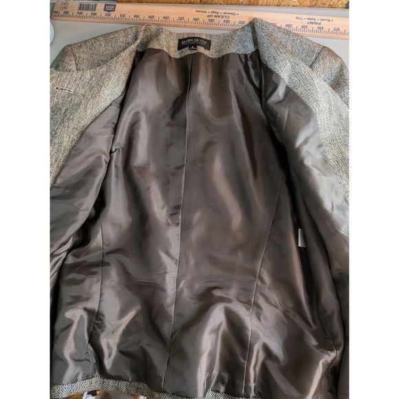 Professional Boss John Meyer Luxury Bronze Tweed Blazer Women 8 Peplum Bows - Picture 9 of 10